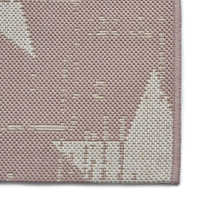 Santa Monica 48648 Star Durable Stain-Resistant Weatherproof Flatweave In-Outdoor Rose Pink/Cream Rug-Think Rugs-Rug Love - The Most Loved Rug Store