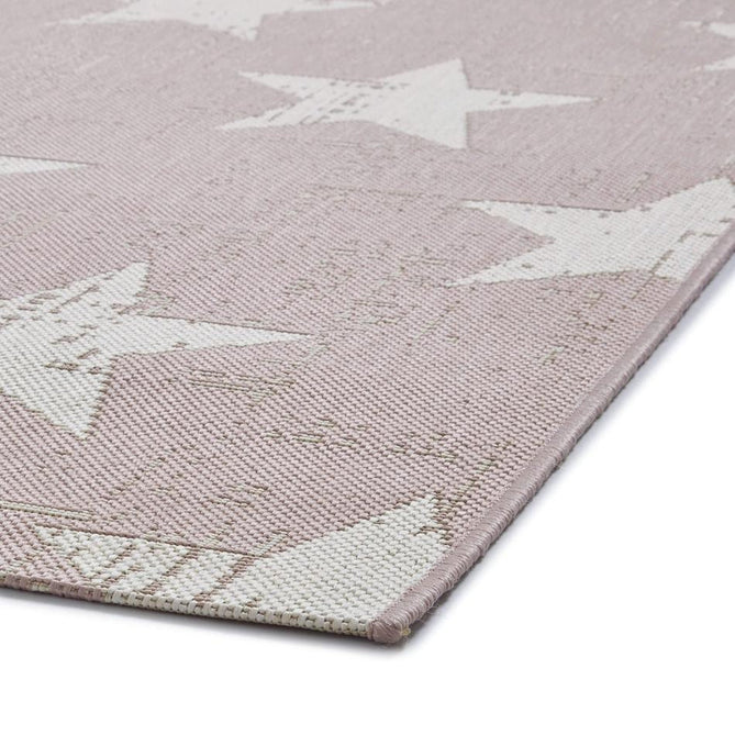 Santa Monica 48648 Star Durable Stain-Resistant Weatherproof Flatweave In-Outdoor Rose Pink/Cream Rug-Think Rugs-Rug Love - The Most Loved Rug Store