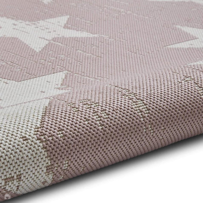 Santa Monica 48648 Star Durable Stain-Resistant Weatherproof Flatweave In-Outdoor Rose Pink/Cream Rug-Think Rugs-Rug Love - The Most Loved Rug Store