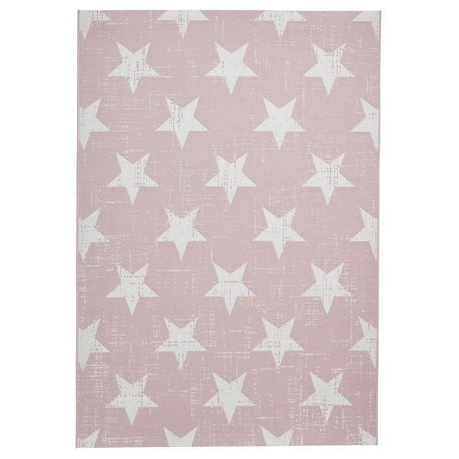 Santa Monica 48648 Star Durable Stain-Resistant Weatherproof Flatweave In-Outdoor Rose Pink/Cream Rug-Think Rugs-Rug Love - The Most Loved Rug Store