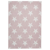 Santa Monica 48648 Star Durable Stain-Resistant Weatherproof Flatweave In-Outdoor Rose Pink/Cream Rug