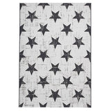 Santa Monica 48648 Star Durable Stain-Resistant Weatherproof Flatweave In-Outdoor White/Black Rug