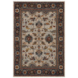 Sarouk 53 X Traditional Persian Floral Medallion Border Soft-Touch Woven Polyester Flatweave Muted Blue/Cream/Grey/Red/Multicolour Rug