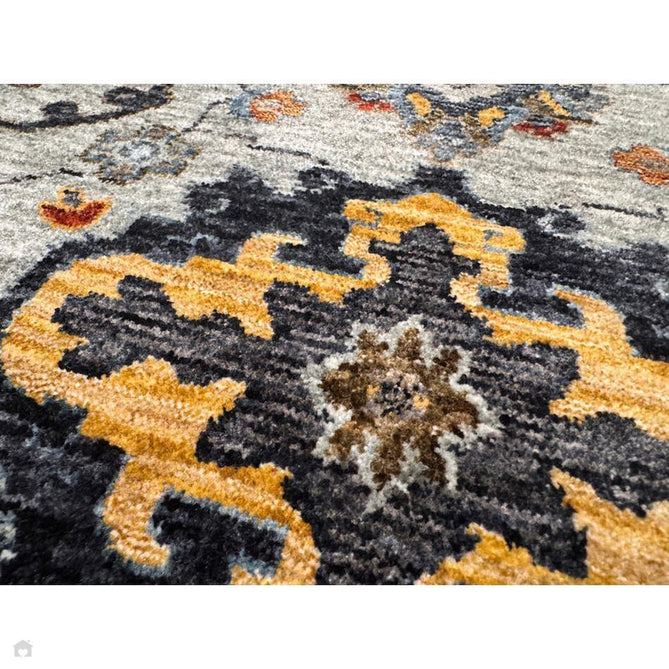 Sarouk 561 W Traditional Persian Floral Medallion Border Smooth Soft-Touch Woven Polyester Low Profile Short Pile Muted Blue/Cream/Grey/Multicolour Rug 240 x 340 cm-Shop Returns-Rug Love - The Most Loved Rug Store