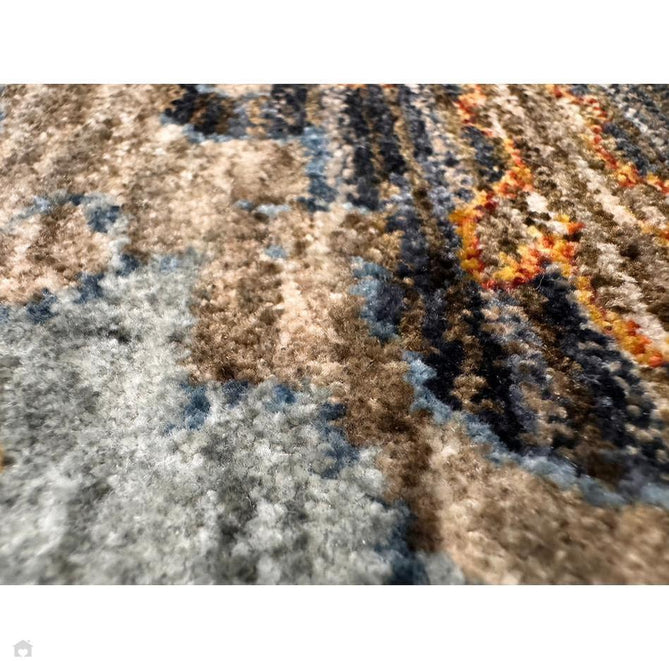 Sarouk 561 W Traditional Persian Floral Medallion Border Smooth Soft-Touch Woven Polyester Low Profile Short Pile Muted Blue/Cream/Grey/Multicolour Rug 240 x 340 cm-Shop Returns-Rug Love - The Most Loved Rug Store