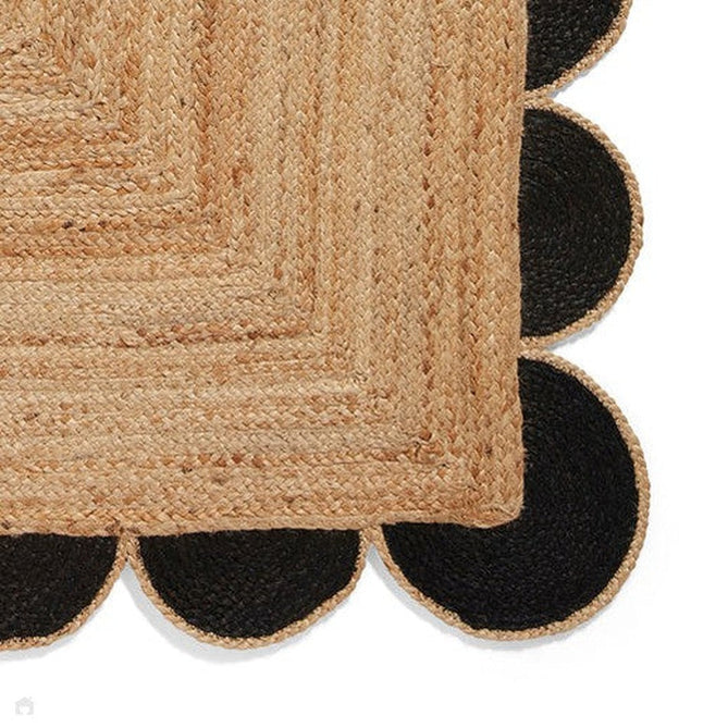 Savannah Jute Scallop Natural/Black Rug-Think Rugs-Rug Love - The Most Loved Rug Store