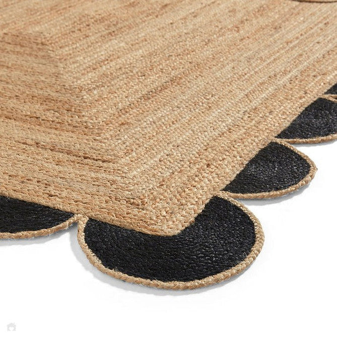 Savannah Jute Scallop Natural/Black Rug-Think Rugs-Rug Love - The Most Loved Rug Store