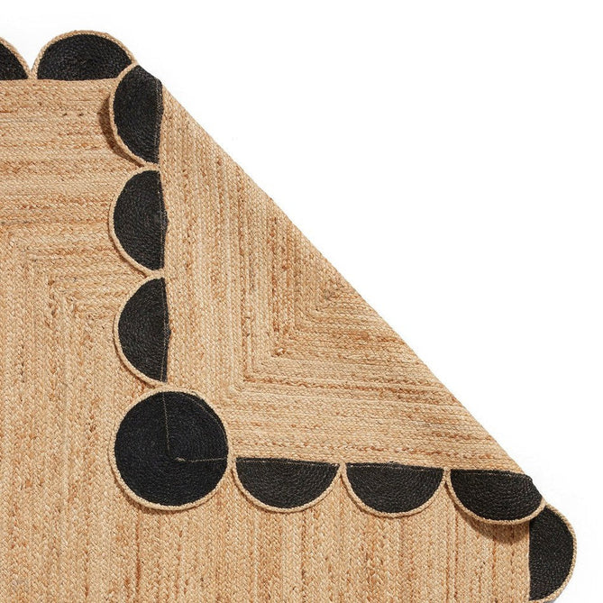 Savannah Jute Scallop Natural/Black Rug-Think Rugs-Rug Love - The Most Loved Rug Store