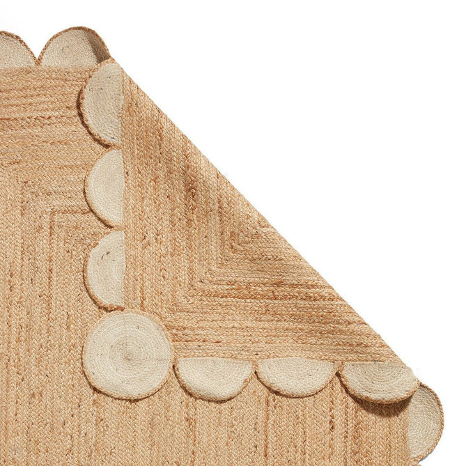 Savannah Jute Scallop Natural/Natural Beige Rug-Think Rugs-Rug Love - The Most Loved Rug Store