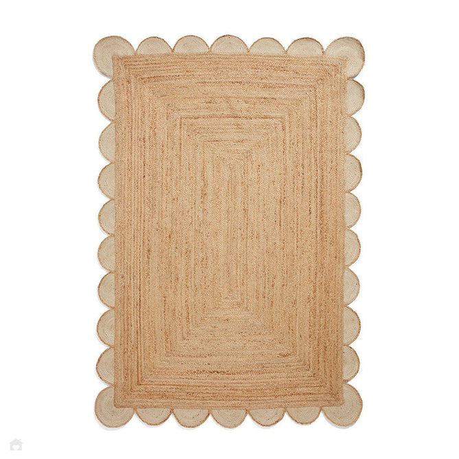 Savannah Jute Scallop Natural/Natural Beige Rug-Think Rugs-Rug Love - The Most Loved Rug Store