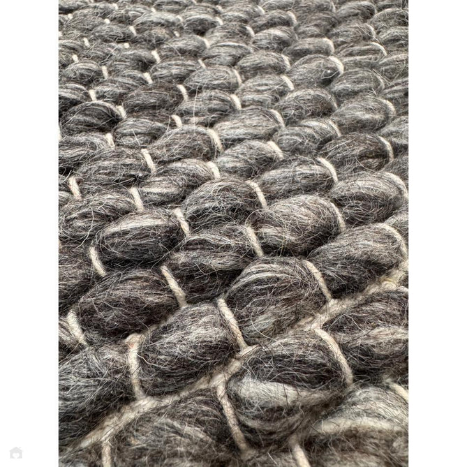 Savannah Modern Plain Mottled Beaded Pebble Chunky Hand-Woven Textured Felted Wool Yarn Looped Pile Charcoal Grey/Ash Grey/Ivory Rug-Melrose-Rug Love - The Most Loved Rug Store