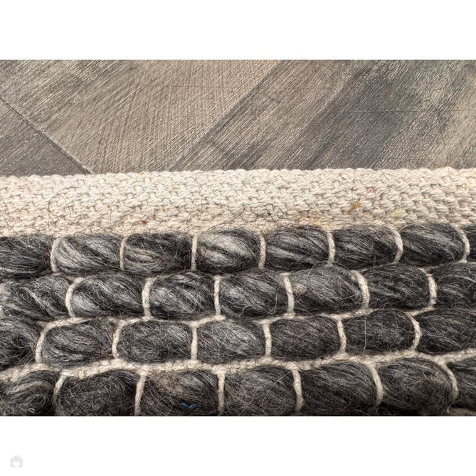Savannah Modern Plain Mottled Beaded Pebble Chunky Hand-Woven Textured Felted Wool Yarn Looped Pile Charcoal Grey/Ash Grey/Ivory Rug-Melrose-Rug Love - The Most Loved Rug Store