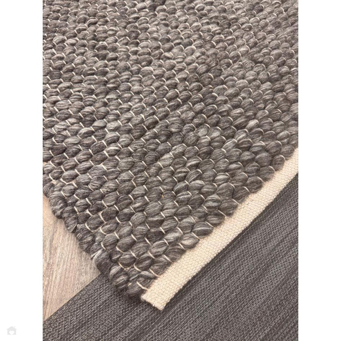 Savannah Modern Plain Mottled Beaded Pebble Chunky Hand-Woven Textured Felted Wool Yarn Looped Pile Charcoal Grey/Ash Grey/Ivory Rug-Melrose-Rug Love - The Most Loved Rug Store