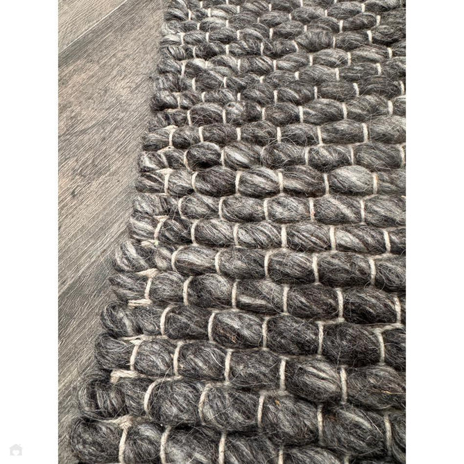 Savannah Modern Plain Mottled Beaded Pebble Chunky Hand-Woven Textured Felted Wool Yarn Looped Pile Charcoal Grey/Ash Grey/Ivory Rug-Melrose-Rug Love - The Most Loved Rug Store