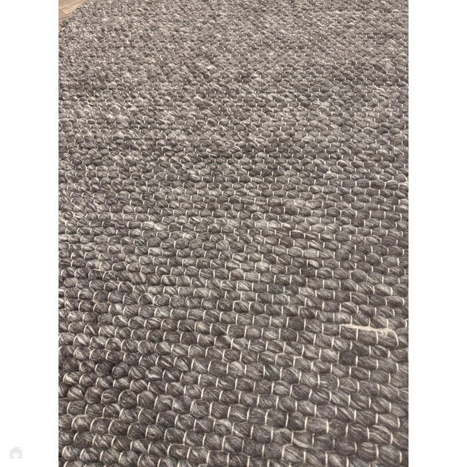 Savannah Modern Plain Mottled Beaded Pebble Chunky Hand-Woven Textured Felted Wool Yarn Looped Pile Charcoal Grey/Ash Grey/Ivory Rug-Melrose-Rug Love - The Most Loved Rug Store