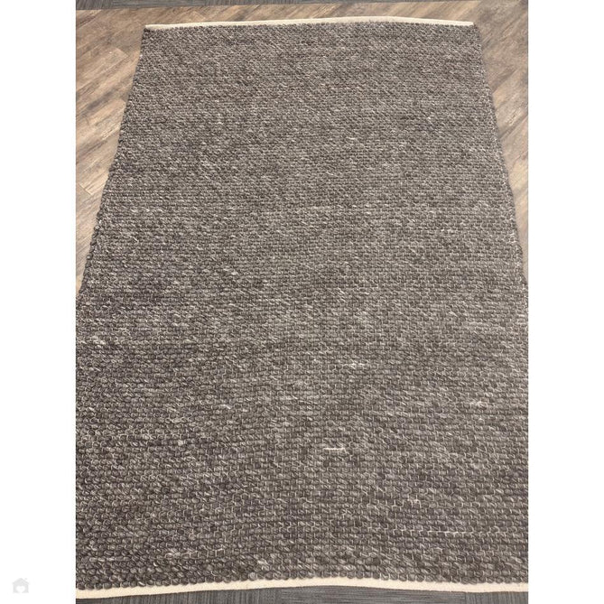 Savannah Modern Plain Mottled Beaded Pebble Chunky Hand-Woven Textured Felted Wool Yarn Looped Pile Charcoal Grey/Ash Grey/Ivory Rug-Melrose-Rug Love - The Most Loved Rug Store