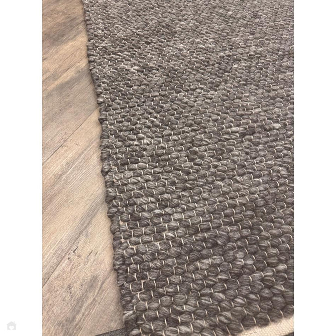 Savannah Modern Plain Mottled Beaded Pebble Chunky Hand-Woven Textured Felted Wool Yarn Looped Pile Charcoal Grey/Ash Grey/Ivory Rug-Melrose-Rug Love - The Most Loved Rug Store