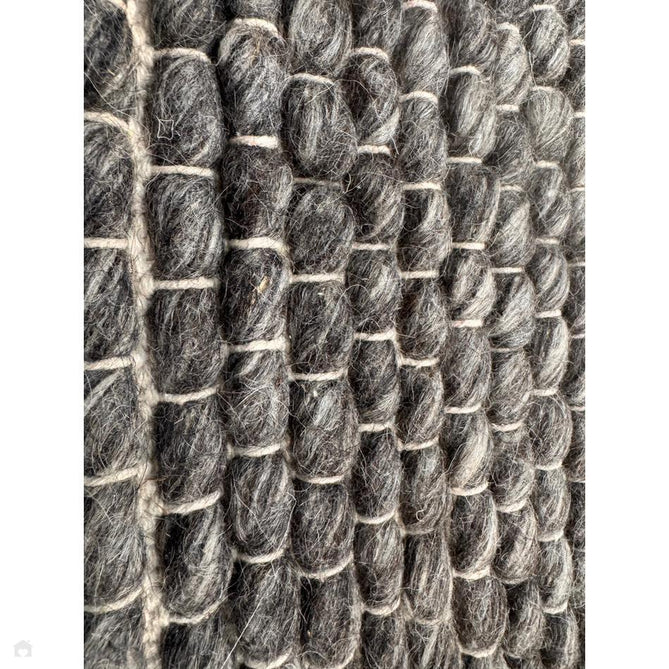 Savannah Modern Plain Mottled Beaded Pebble Chunky Hand-Woven Textured Felted Wool Yarn Looped Pile Charcoal Grey/Ash Grey/Ivory Rug-Melrose-Rug Love - The Most Loved Rug Store