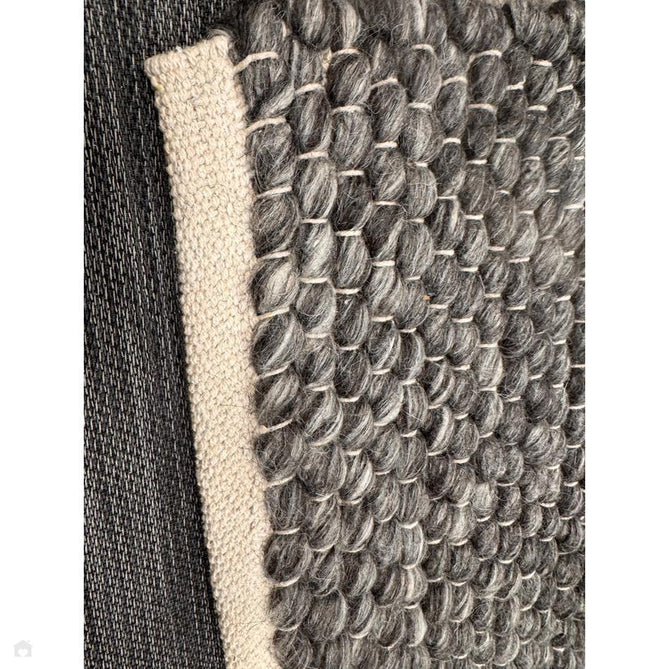 Savannah Modern Plain Mottled Beaded Pebble Chunky Hand-Woven Textured Felted Wool Yarn Looped Pile Charcoal Grey/Ash Grey/Ivory Rug-Melrose-Rug Love - The Most Loved Rug Store