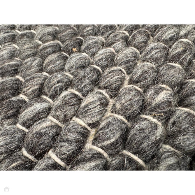 Savannah Modern Plain Mottled Beaded Pebble Chunky Hand-Woven Textured Felted Wool Yarn Looped Pile Charcoal Grey/Ash Grey/Ivory Rug-Melrose-Rug Love - The Most Loved Rug Store