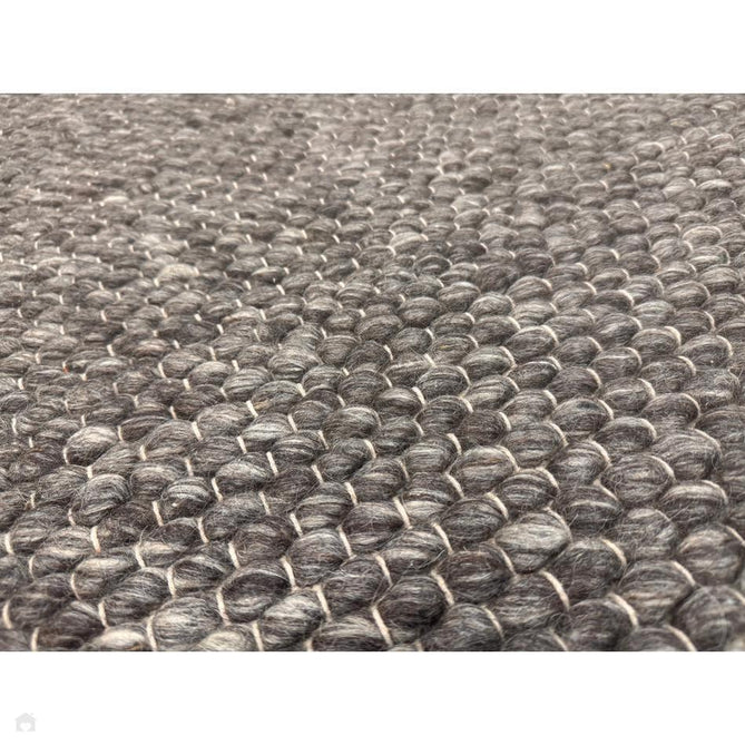 Savannah Modern Plain Mottled Beaded Pebble Chunky Hand-Woven Textured Felted Wool Yarn Looped Pile Charcoal Grey/Ash Grey/Ivory Rug-Melrose-Rug Love - The Most Loved Rug Store