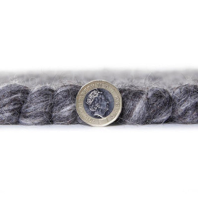 Savannah Modern Plain Mottled Beaded Pebble Chunky Hand-Woven Textured Felted Wool Yarn Looped Pile Charcoal Grey/Ash Grey/Ivory Rug-Melrose-Rug Love - The Most Loved Rug Store