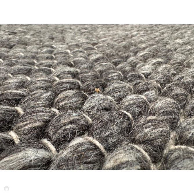 Savannah Modern Plain Mottled Beaded Pebble Chunky Hand-Woven Textured Felted Wool Yarn Looped Pile Charcoal Grey/Ash Grey/Ivory Rug-Melrose-Rug Love - The Most Loved Rug Store