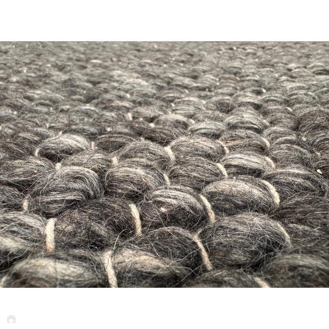 Savannah Modern Plain Mottled Beaded Pebble Chunky Hand-Woven Textured Felted Wool Yarn Looped Pile Charcoal Grey/Ash Grey/Ivory Rug-Melrose-Rug Love - The Most Loved Rug Store