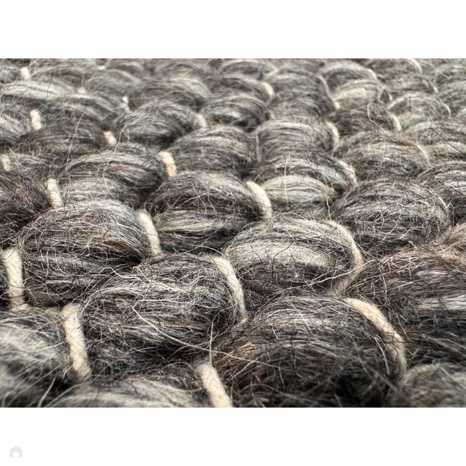 Savannah Modern Plain Mottled Beaded Pebble Chunky Hand-Woven Textured Felted Wool Yarn Looped Pile Charcoal Grey/Ash Grey/Ivory Rug-Melrose-Rug Love - The Most Loved Rug Store