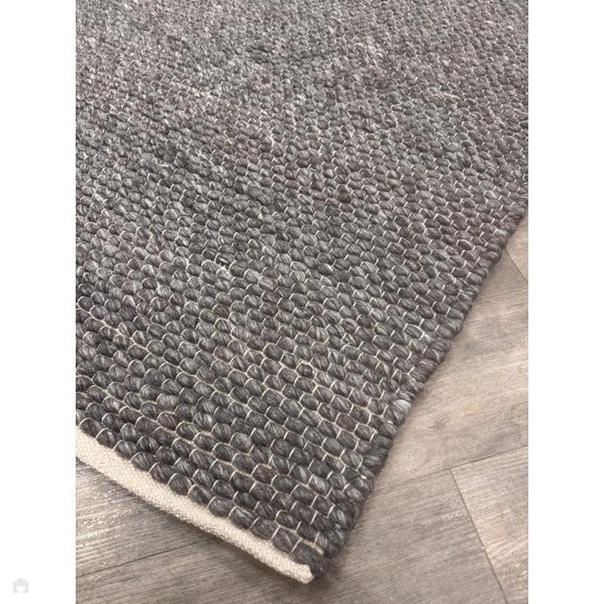 Savannah Modern Plain Mottled Beaded Pebble Chunky Hand-Woven Textured Felted Wool Yarn Looped Pile Charcoal Grey/Ash Grey/Ivory Rug-Melrose-Rug Love - The Most Loved Rug Store