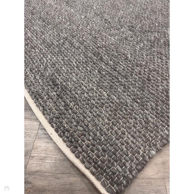 Savannah Modern Plain Mottled Beaded Pebble Chunky Hand-Woven Textured Felted Wool Yarn Looped Pile Charcoal Grey/Ash Grey/Ivory Rug-Melrose-Rug Love - The Most Loved Rug Store