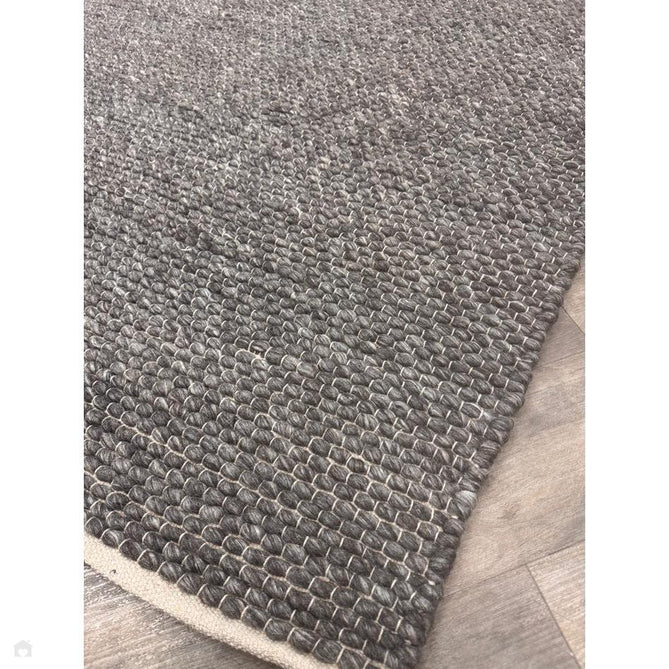 Savannah Modern Plain Mottled Beaded Pebble Chunky Hand-Woven Textured Felted Wool Yarn Looped Pile Charcoal Grey/Ash Grey/Ivory Rug-Melrose-Rug Love - The Most Loved Rug Store