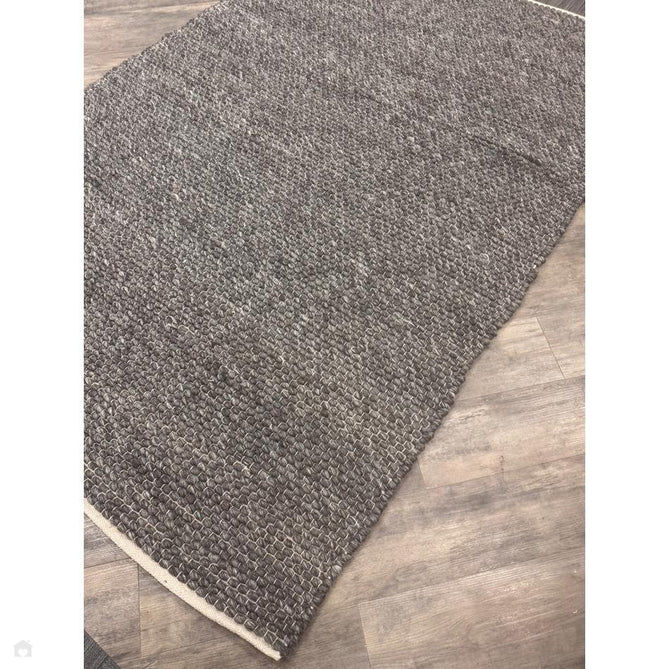 Savannah Modern Plain Mottled Beaded Pebble Chunky Hand-Woven Textured Felted Wool Yarn Looped Pile Charcoal Grey/Ash Grey/Ivory Rug-Melrose-Rug Love - The Most Loved Rug Store