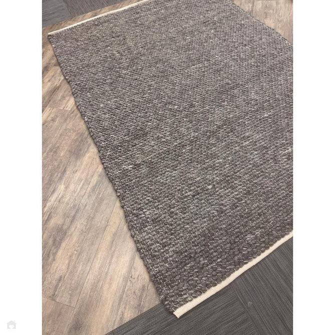 Savannah Modern Plain Mottled Beaded Pebble Chunky Hand-Woven Textured Felted Wool Yarn Looped Pile Charcoal Grey/Ash Grey/Ivory Rug-Melrose-Rug Love - The Most Loved Rug Store