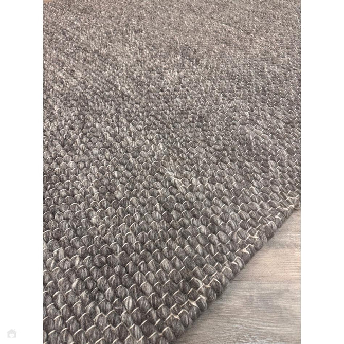 Savannah Modern Plain Mottled Beaded Pebble Chunky Hand-Woven Textured Felted Wool Yarn Looped Pile Charcoal Grey/Ash Grey/Ivory Rug-Melrose-Rug Love - The Most Loved Rug Store