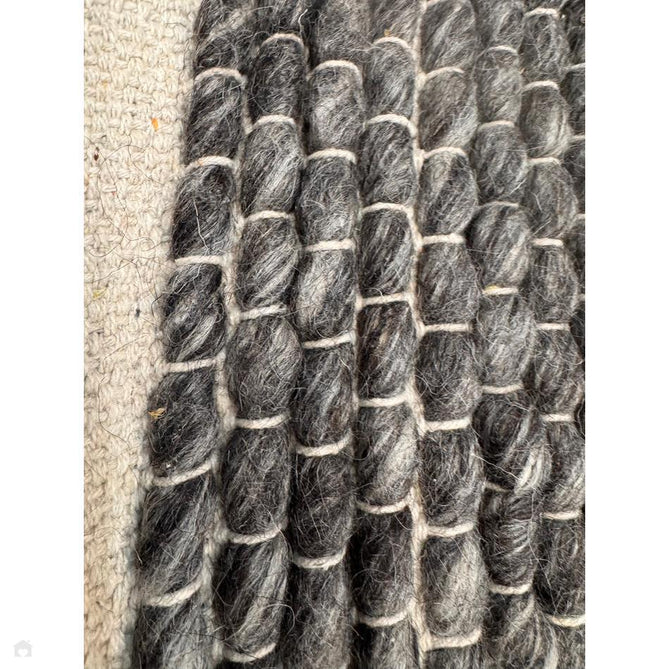Savannah Modern Plain Mottled Beaded Pebble Chunky Hand-Woven Textured Felted Wool Yarn Looped Pile Charcoal Grey/Ash Grey/Ivory Rug-Melrose-Rug Love - The Most Loved Rug Store