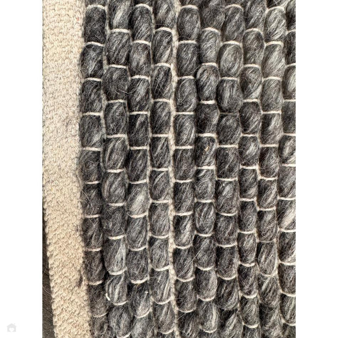 Savannah Modern Plain Mottled Beaded Pebble Chunky Hand-Woven Textured Felted Wool Yarn Looped Pile Charcoal Grey/Ash Grey/Ivory Rug-Melrose-Rug Love - The Most Loved Rug Store