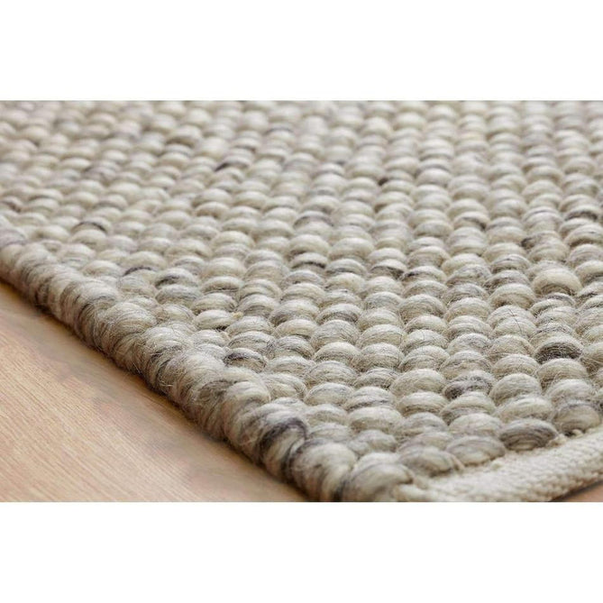 Savannah Modern Plain Mottled Beaded Pebble Chunky Hand-Woven Textured Felted Wool Yarn Looped Pile Cream/Grey Rug-Melrose-Rug Love - The Most Loved Rug Store