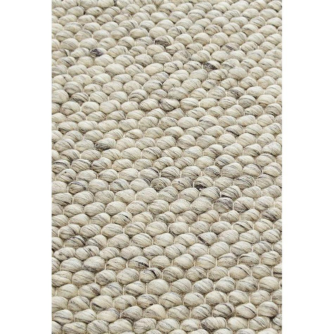 Savannah Modern Plain Mottled Beaded Pebble Chunky Hand-Woven Textured Felted Wool Yarn Looped Pile Cream/Grey Rug-Melrose-Rug Love - The Most Loved Rug Store