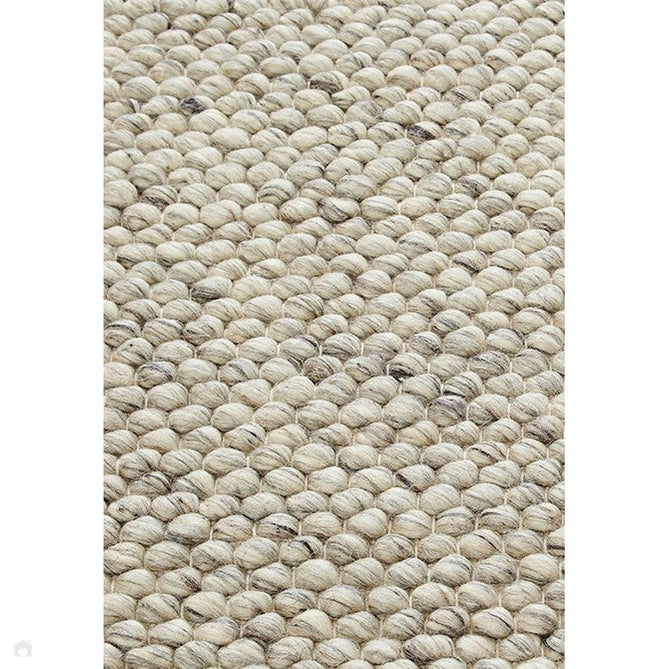 Savannah Modern Plain Mottled Beaded Pebble Chunky Hand-Woven Textured Felted Wool Yarn Looped Pile Cream/Grey Runner-Melrose-Rug Love - The Most Loved Rug Store