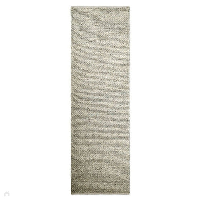 Savannah Modern Plain Mottled Beaded Pebble Chunky Hand-Woven Textured Felted Wool Yarn Looped Pile Cream/Grey Runner-Melrose-Rug Love - The Most Loved Rug Store