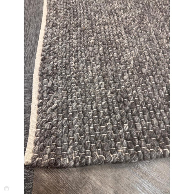 Savannah Modern Plain Mottled Beaded Pebble Hand-Woven Textured Wool Flat-Pile Charcoal Rug-Melrose-Rug Love - The Most Loved Rug Store