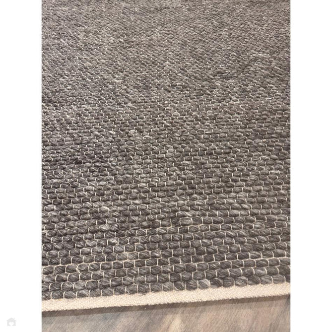 Savannah Modern Plain Mottled Beaded Pebble Hand-Woven Textured Wool Flat-Pile Charcoal Rug-Oriental Weavers-Rug Love - The Most Loved Rug Store