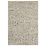 Savannah Modern Plain Mottled Beaded Pebble Hand-Woven Textured Wool Flat-Pile Grey Rug