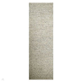 Savannah Modern Plain Mottled Beaded Pebble Chunky Hand-Woven Textured Felted Wool Yarn Looped Pile Cream/Grey Runner