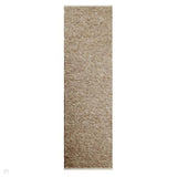 Savannah Modern Plain Mottled Beaded Pebble Hand-Woven Textured Wool Flat-Pile Taupe Runner