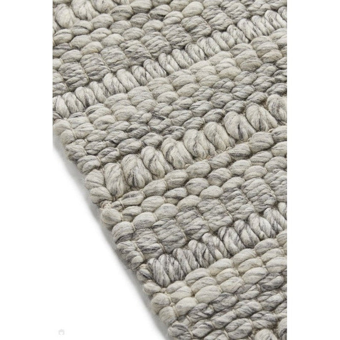 Savannah Textured Hi-Lo Stripe Modern Plain Mottled Chunky Hand-Woven Felted Wool Yarn Looped Pile Grey Rug-Melrose-Rug Love - The Most Loved Rug Store
