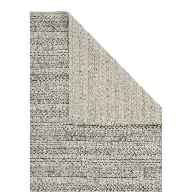 Savannah Textured Hi-Lo Stripe Modern Plain Mottled Chunky Hand-Woven Felted Wool Yarn Looped Pile Grey Rug-Melrose-Rug Love - The Most Loved Rug Store