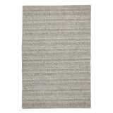 Savannah Textured Hi-Lo Stripe Modern Plain Mottled Chunky Hand-Woven Felted Wool Yarn Looped Pile Grey Rug