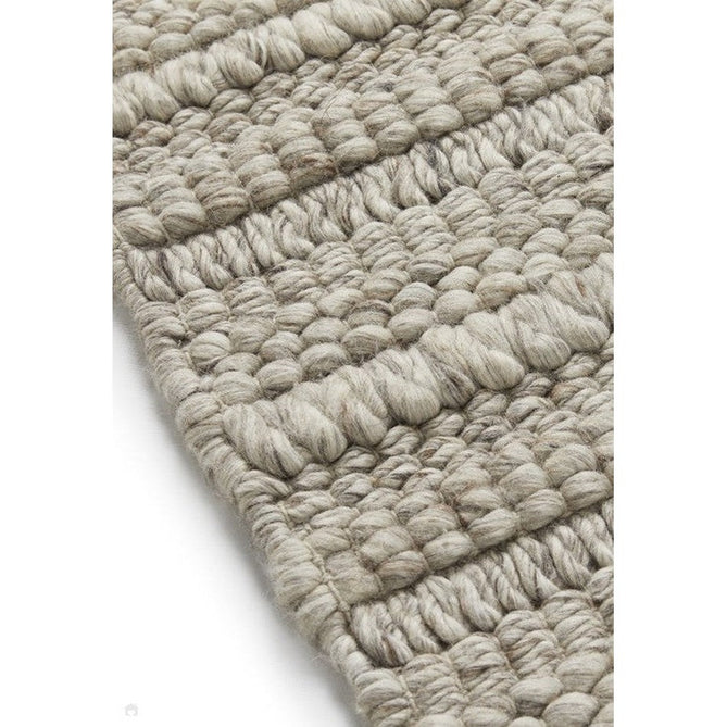 Savannah Textured Hi-Lo Stripe Modern Plain Mottled Chunky Hand-Woven Felted Wool Yarn Looped Pile Taupe Rug-Melrose-Rug Love - The Most Loved Rug Store